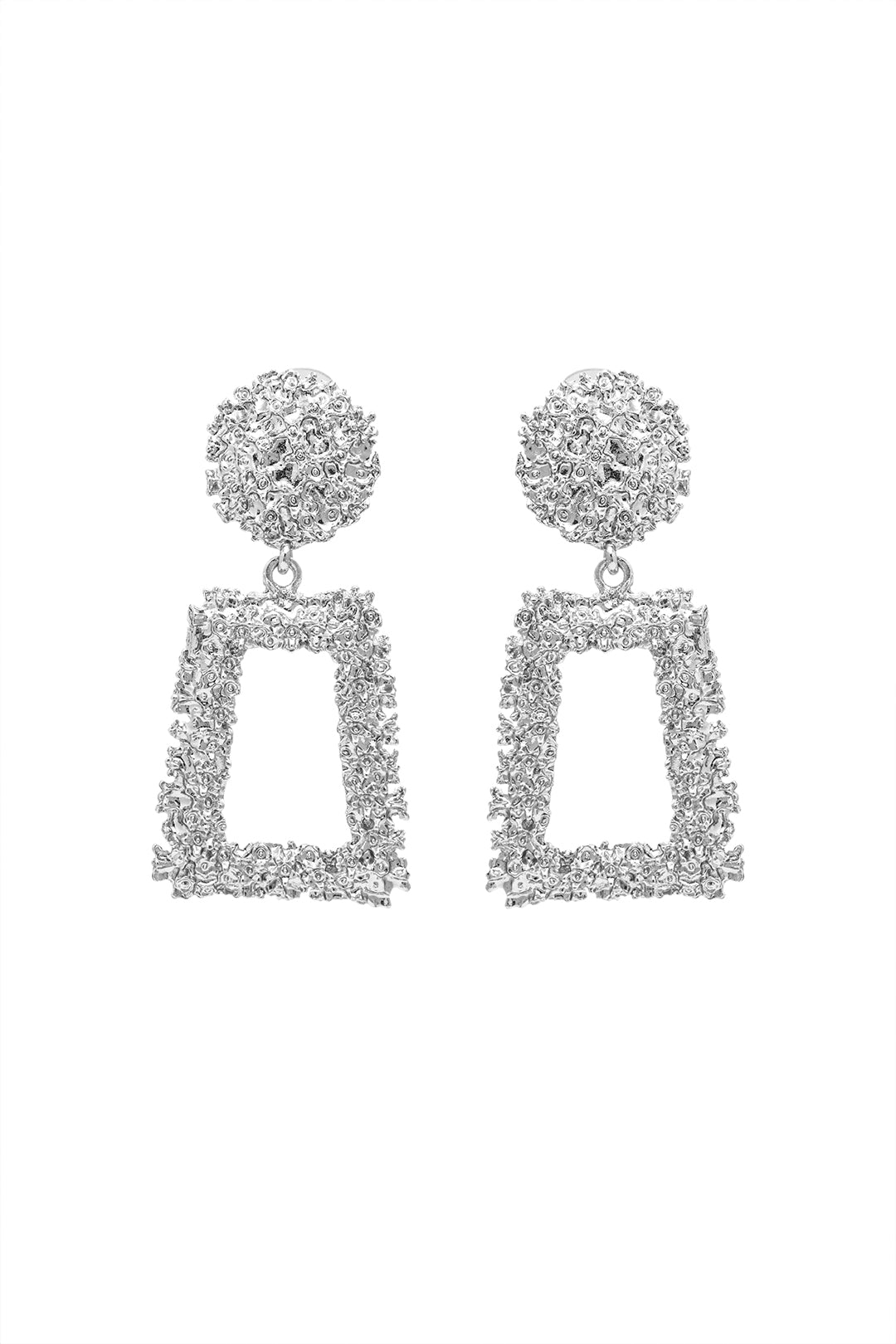 Textured Rectangle Drop Earrings