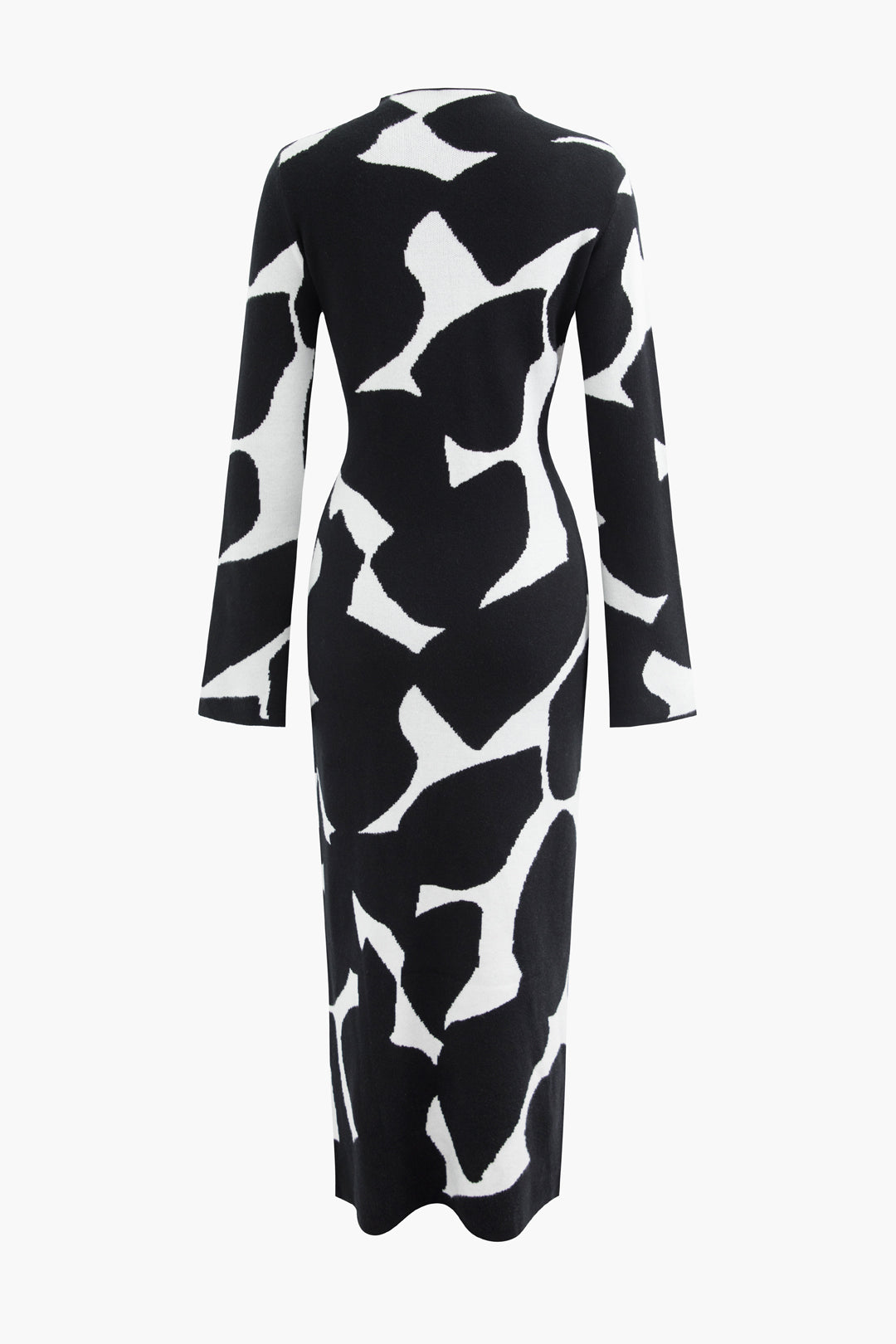 black and white maxi dress with sleeves Monochrome Paneled Long-Sleeve - 6 Women's Elegant Black and White