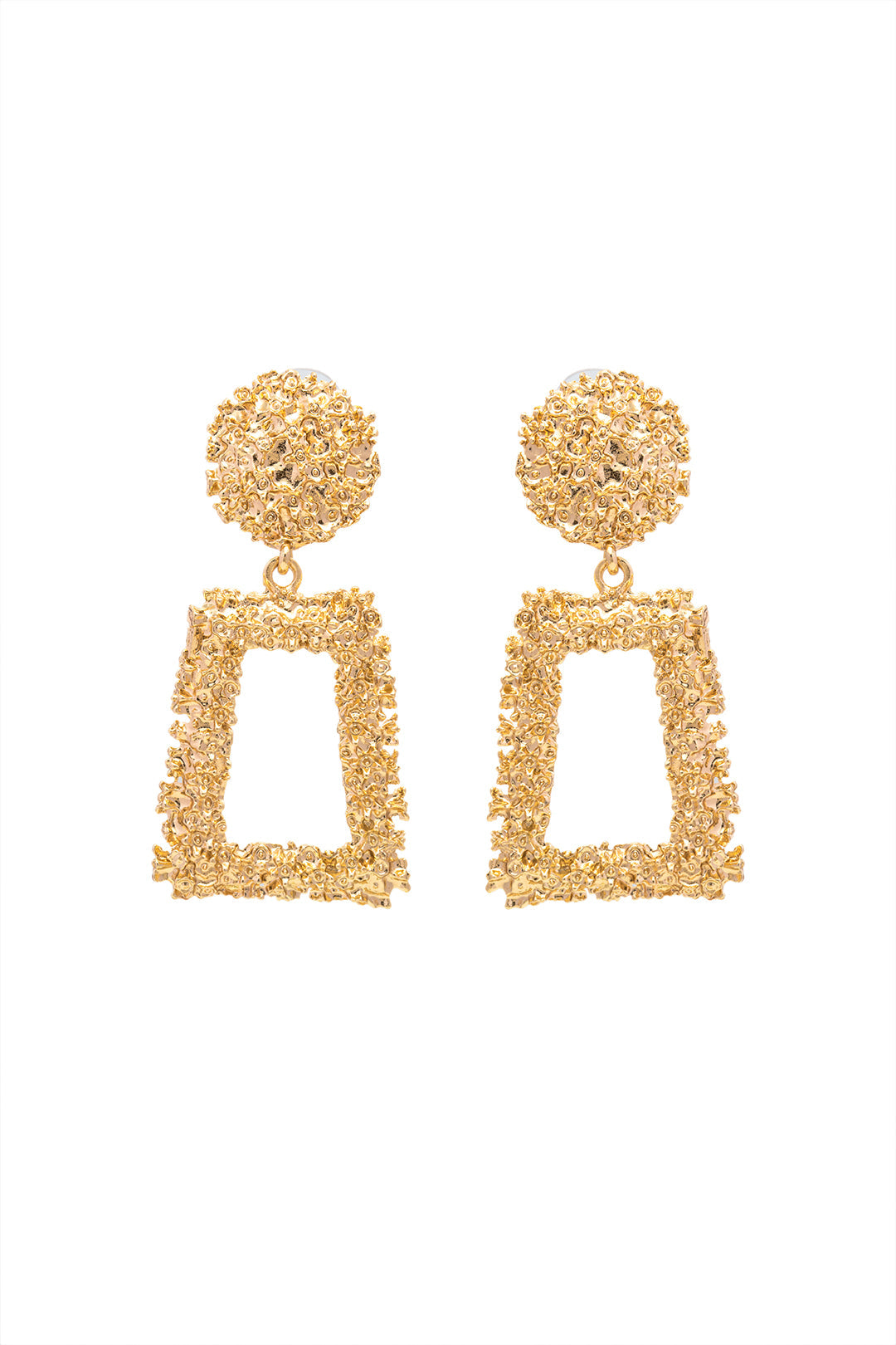 Textured Rectangle Drop Earrings