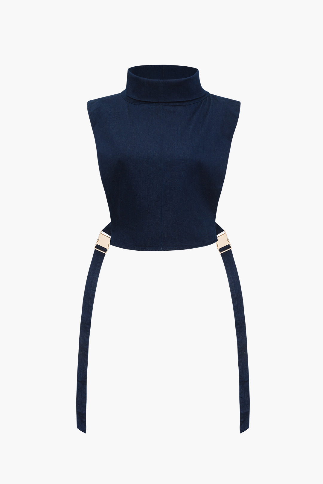Denim Buckle Sleeveless Top