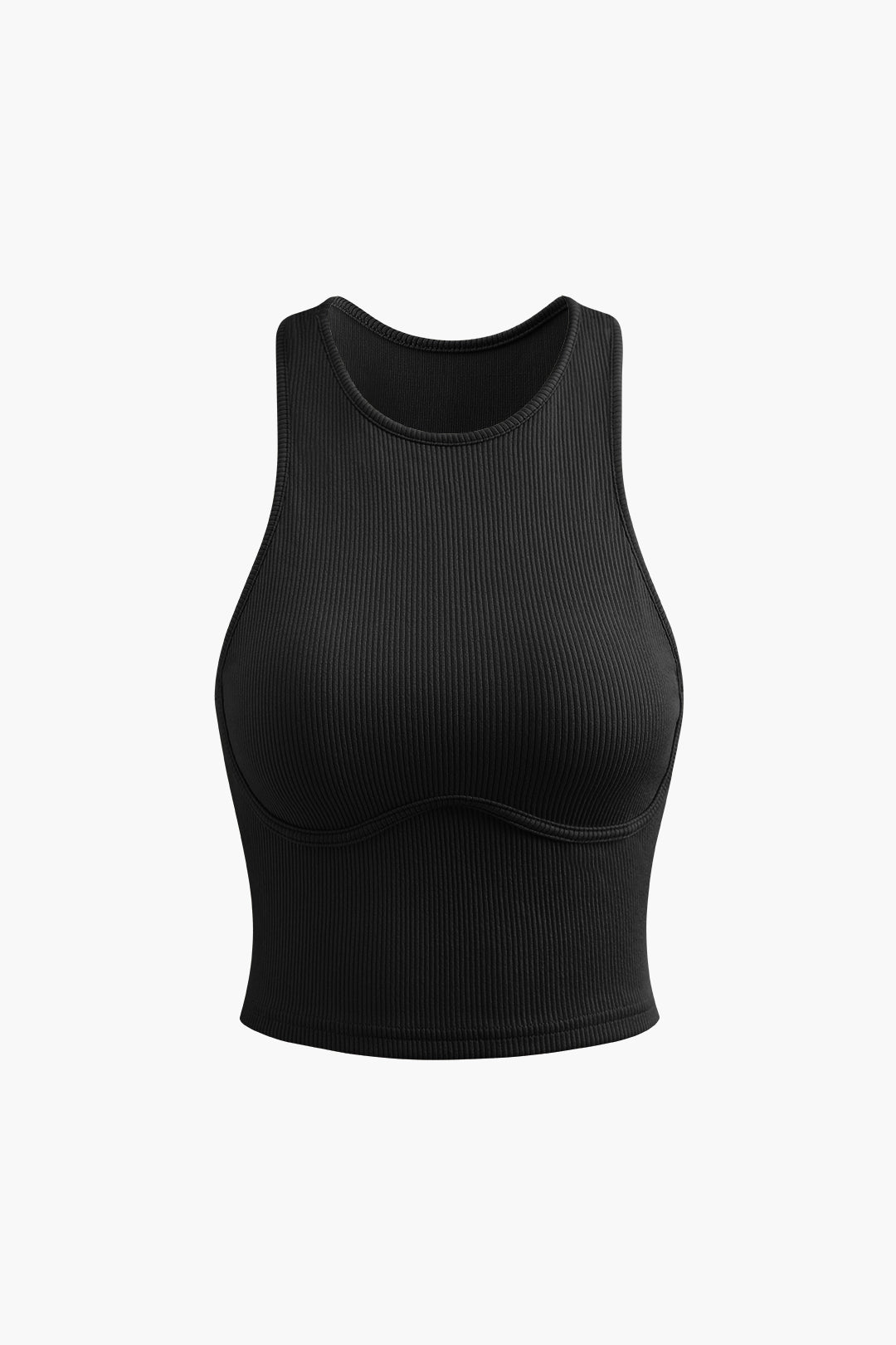 Rib Knit Seam-detail Sleeveless Tank Top